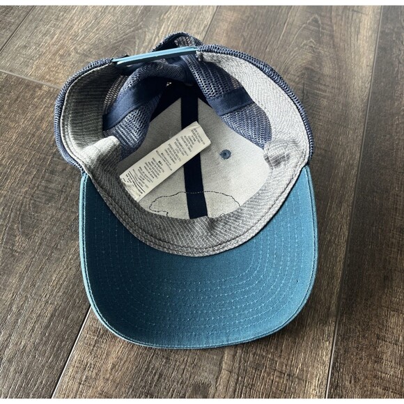 Patagonia Hat Cap Mens Turquoise Blue Snap Back Fitz Roy Bear Trucker Mesh - Picture 7 of 8